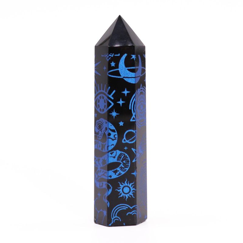 Stav av Svart Obsidian (ca 60-70g 9cm) - Mystisk Berättelse - Midnattsblå