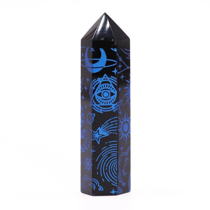 Stav av Svart Obsidian (ca 60-70g 9cm) - Mystisk Berättelse - Midnattsblå