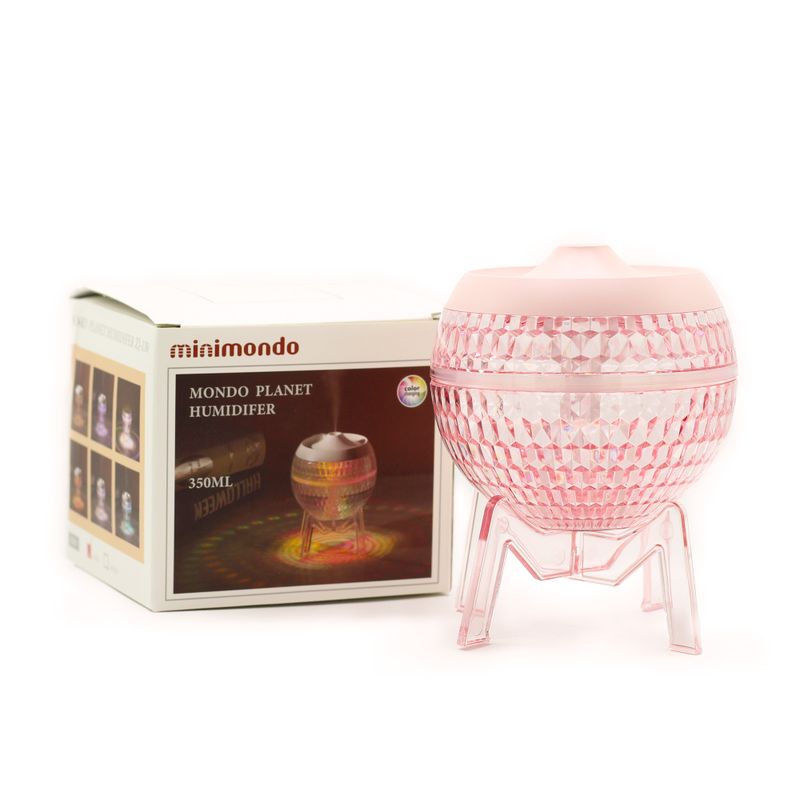 Rosa Luftfuktare Mondo Planet - USB - Ändrar Färg