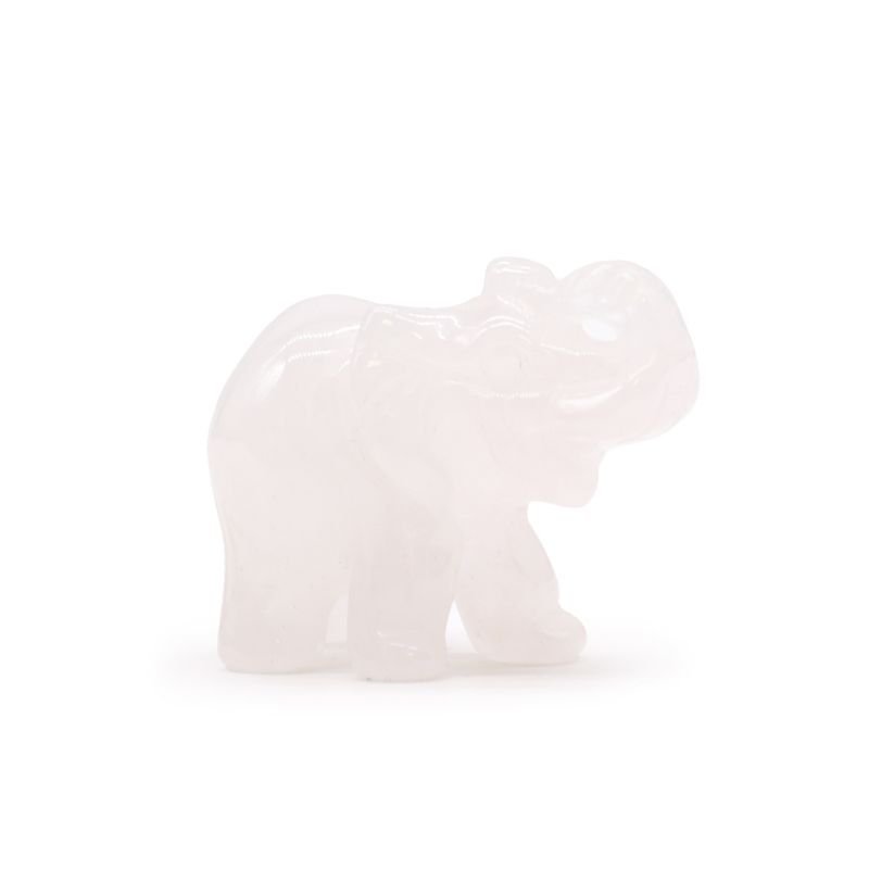 Lycklig Elefant av Ädelsten - Rosenkvarts 50x35x25mm