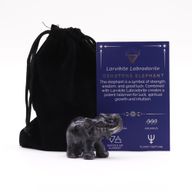 Lycklig Elefant av Ädelsten - Larvikit Labradorit 50x35x25mm