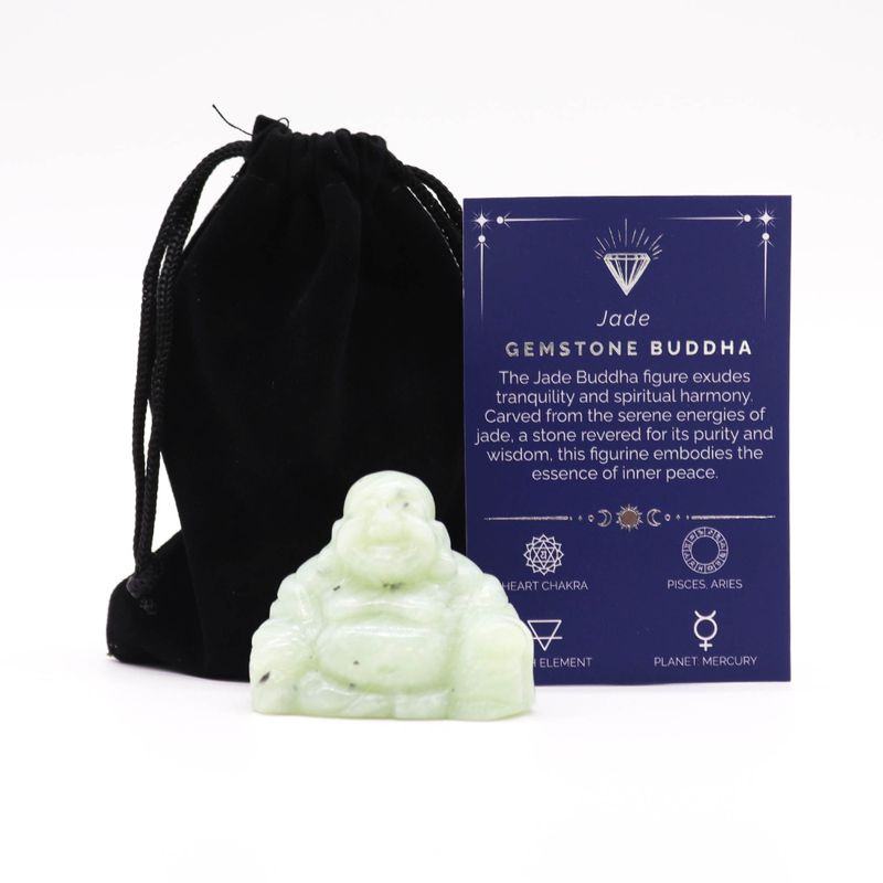 Stor Buddha av Ädelsten - Jade 50x40x20mm