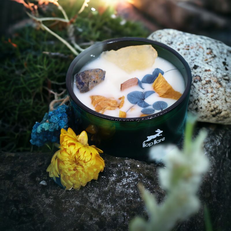 Hop Hare Ljus med Kristaller och Torkade Blommor - Startpaket