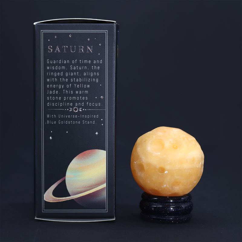 Planet på ett Stativ av Aventuringlas - Gul Jade - 40mm (30x15mm stativ)