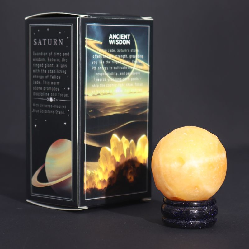 Planet på ett Stativ av Aventuringlas - Gul Jade - 40mm (30x15mm stativ)