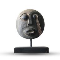 Timor Tribal Dekorativ Mask - Antik 27x20 cm