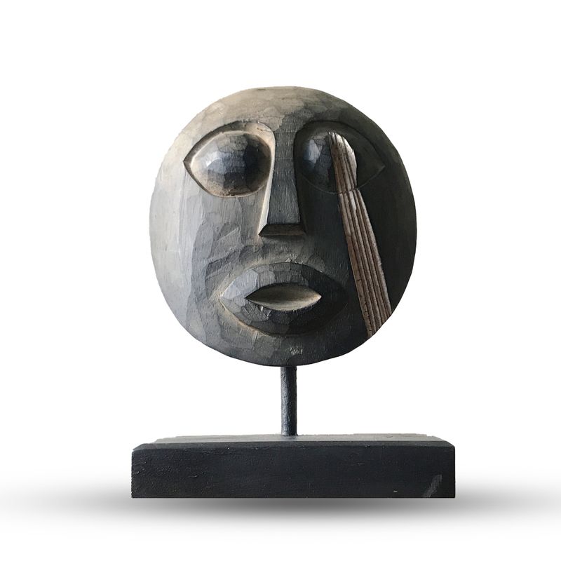 Timor Tribal Dekorativ Mask - Antik 27x20 cm