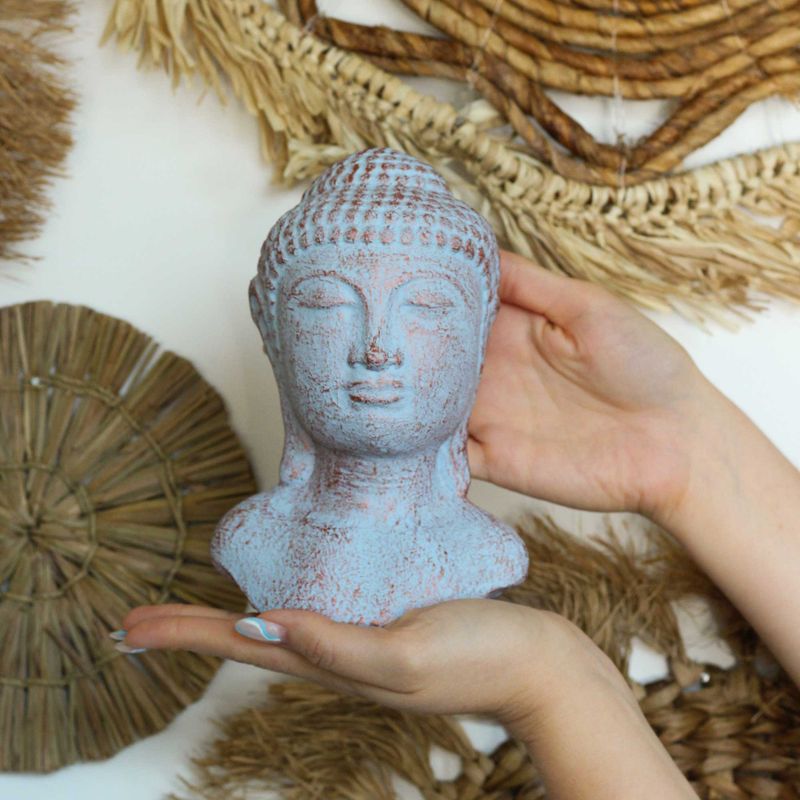 Buddhahuvud i Lugn - Blå Koppar