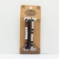 Premium Armbandsset för Män - Vit och Svart (blandat)