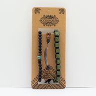 Premium Armbandsset för Män - Grön (blandat)