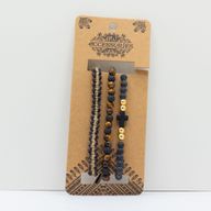 Premium Armbandsset för Män - Svart & Brun (blandat)