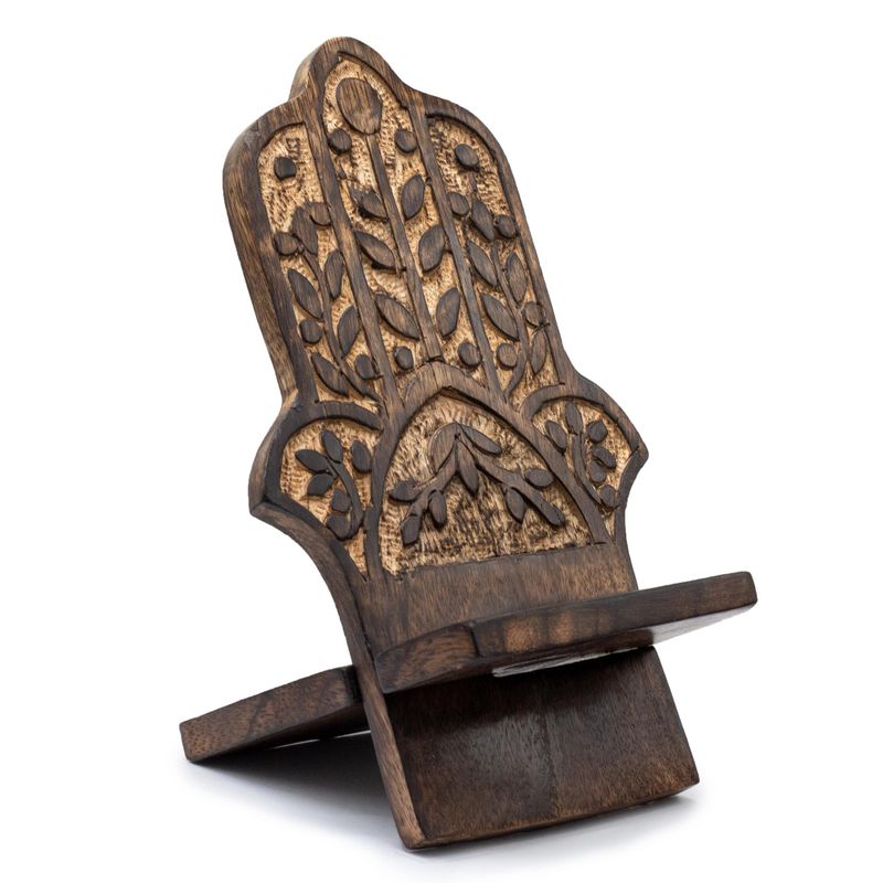 Träsnidad Mobilhållare - Hamsa 20x9.5cm