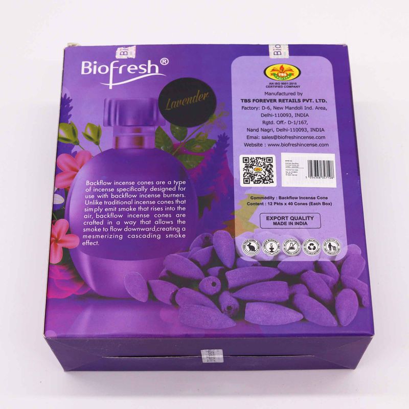 Biofresh Tillbakaflöde Rökelsekoner (40 koner) - Lavendel