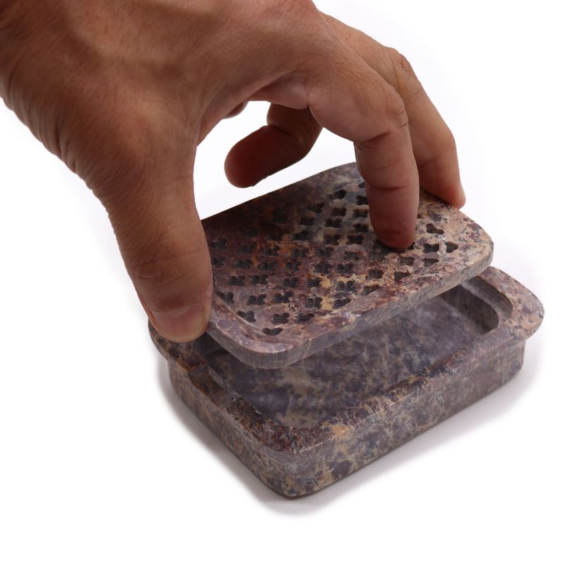 Tvålfat med Galler i Täljsten 11x8cm - Klassisk Kvadrat