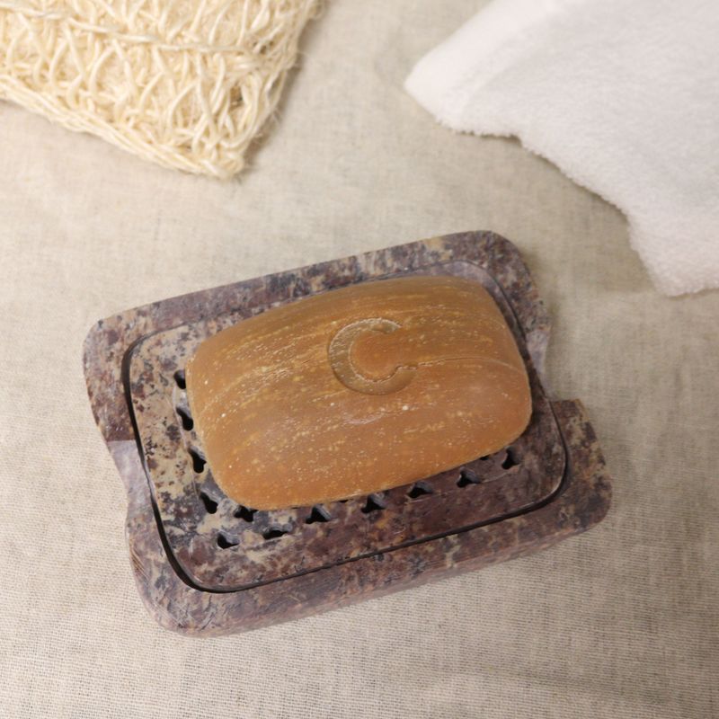Tvålfat med Galler i Täljsten 11x8cm - Klassisk Kvadrat