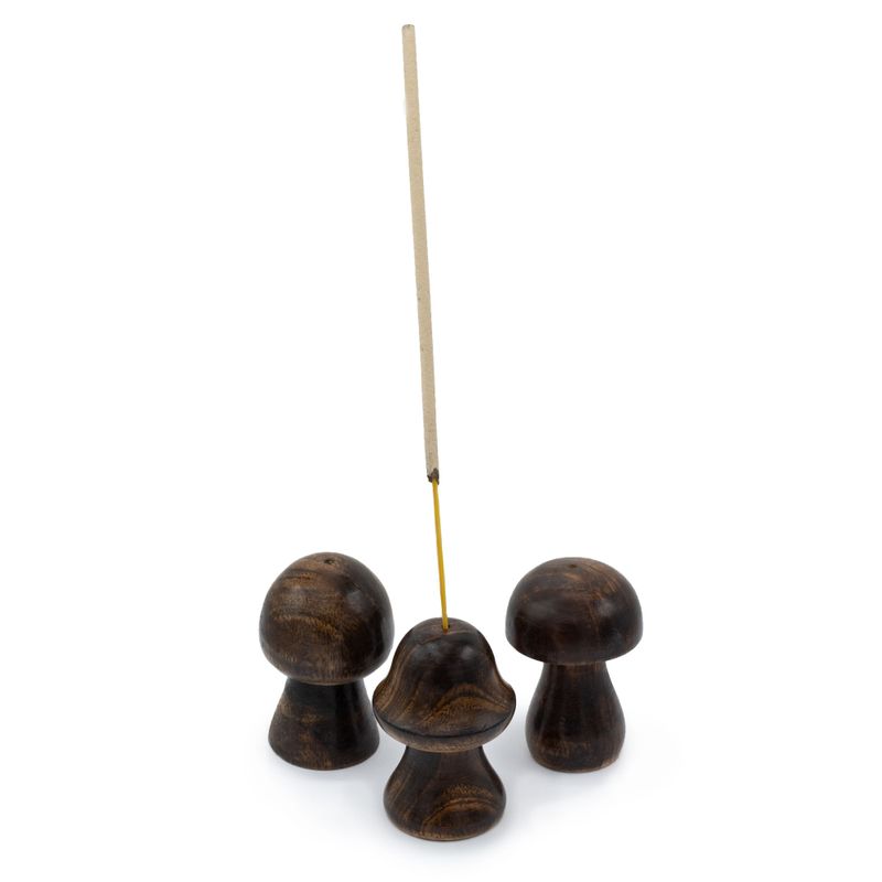 Set med 3 Mini Rökelsehållare - Svampar (8cm 7cm 6.5cm)