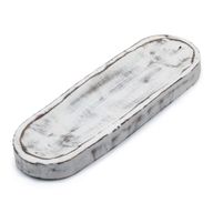 Stor Rökelsebricka 30x10cm - Klassisk Vittvättad