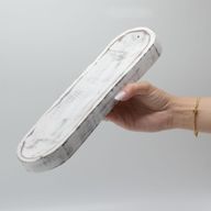 Stor Rökelsebricka 30x10cm - Klassisk Vittvättad