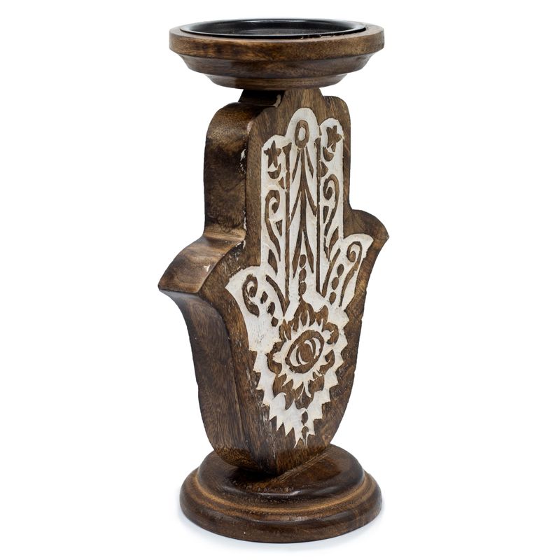Ljushållare i Mangoträ - Hamsa - Stor 25x18cm