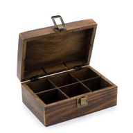 Snidad Telåda av Mangoträ - (9 fack) 23x15x9.5cm