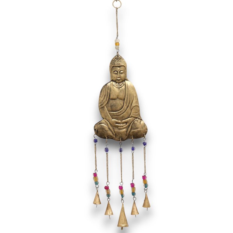 Indiskt Vindspel - Stor Buddha 5 Klockor