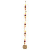 Indiskt Vindspel - Livets Blomma i Mässing med Rudraksha-pärlor och Hängande Klockor - 6x63cm