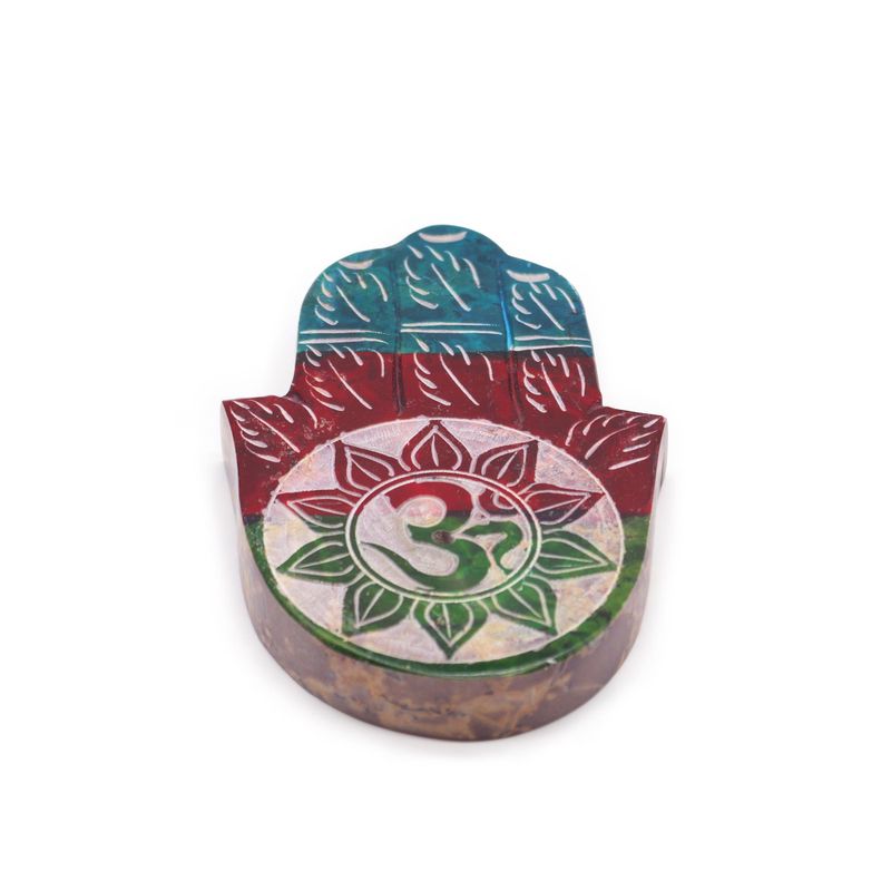 Rökelsehållare Hamsa i Täljsten - OM - 9x6cm