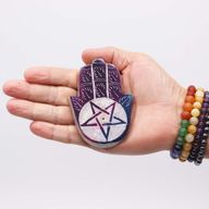 Rökelsehållare Hamsa i Täljsten - Pentagram - 9x6cm