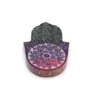 Rökelsehållare Hamsa i Täljsten - Lotusblomma - 9x6cm