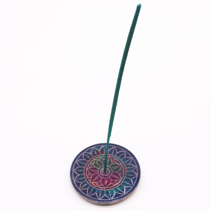 Rökelsehållare Skiva i Täljsten - Lotus i Lotus - 8cm
