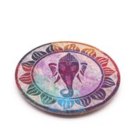 Rökelsehållare Skiva i Täljsten - Ganesha - 10cm