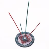 Rökelsehållare Skiva i Täljsten - Fyra Kronblad - 12cm (Till Kon & Pinnar)