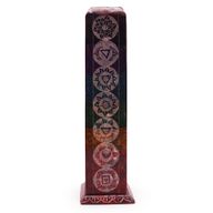 Rökelsehållare Fyrkantigt Torn i Täljsten - 7 Chakra - 25cm