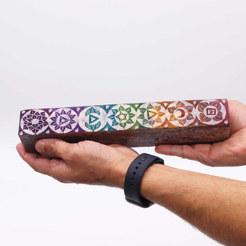 Rökelseask i Täljsten med Hål - Chakra - 25cm