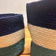 Set med 3 Korgar i Jute Onda Ögat - 15cm / 20cm / 25cm