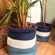 Set med 3 Korgar i Jute Onda Ögat - 15cm / 20cm / 25cm