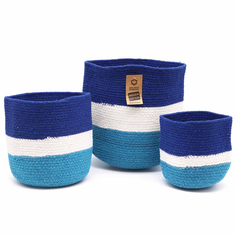 Set med 3 Korgar i Jute Onda Ögat - 15cm / 20cm / 25cm