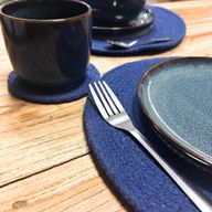 Set med Tallriks- och Glasunderlägg i Jute Onda Ögat (4 av varje)