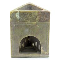 Triangelformad Oljebrännare av Täljsten 11x9cm - Elefant