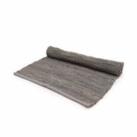 Liten Indisk Handvävd Bomullsmatta - 50x90cm - Kolgrå