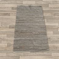 Liten Indisk Handvävd Bomullsmatta - 50x90cm - Kolgrå