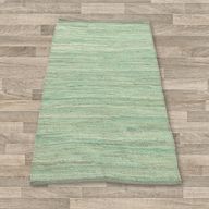 Liten Indisk Handvävd Bomullsmatta - 50x90cm - Aqua