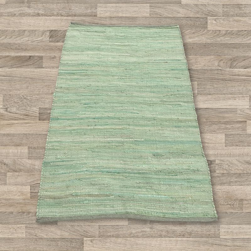 Liten Indisk Handvävd Bomullsmatta - 50x90cm - Aqua