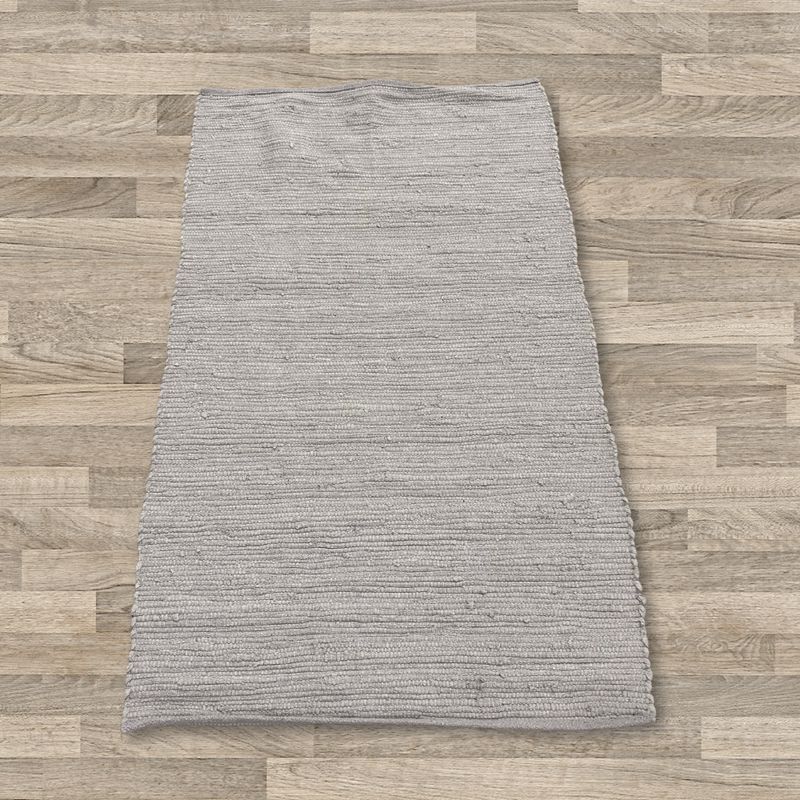 Liten Indisk Handvävd Bomullsmatta - 50x90cm - Grå