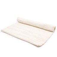 Stor Indisk Handvävd Bomullsmatta - 130x170cm - Gräddvit