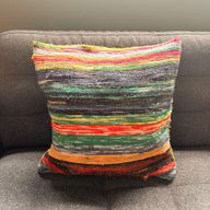 Kuddfodral av Återvunnen Trasmatta - 40x40cm - Nyanser av Grön