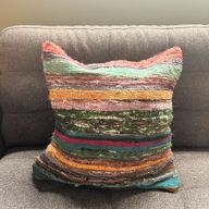 Kuddfodral av Återvunnen Trasmatta - 40x40cm - Kolgrå