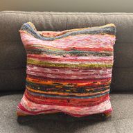 Kuddfodral av Återvunnen Trasmatta - 40x40cm - Nyanser av Blå
