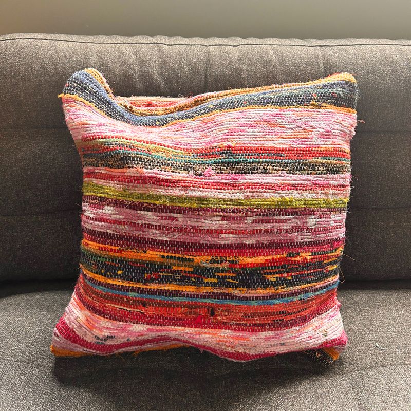 Kuddfodral av Återvunnen Trasmatta - 40x40cm - Nyanser av Blå