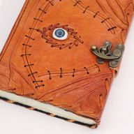Ljusbrun Anteckningsbok - Onda Ögat - 160 Sidor med Rufsade Kanter - 20x15cm
